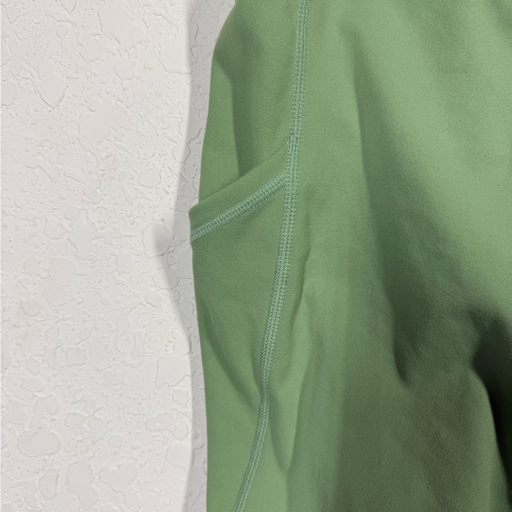 Seamless High-Waist Capri Leggings in Sage Green - Picture 8 of 11